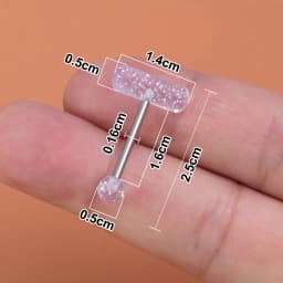 14G Acrylic Capsule Tongue Piercing Barbell Set Punk Luckly Dice Surgical Steel Bar Tongue Ring Stud for Women Men Pierc Jewelry