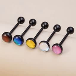 14G Acrylic Capsule Tongue Piercing Barbell Set Punk Luckly Dice Surgical Steel Bar Tongue Ring Stud for Women Men Pierc Jewelry