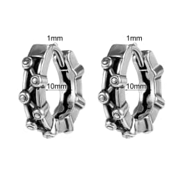 AOEDEJ 18G 1 Pair Punk Skull Hoop Earring Jewelry Vintage Long Snake Stud Earrings Stainless Steel Gothic Snake Ear Pendants Men