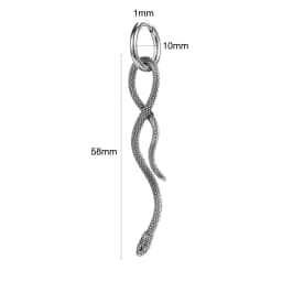 AOEDEJ 18G 1 Pair Punk Skull Hoop Earring Jewelry Vintage Long Snake Stud Earrings Stainless Steel Gothic Snake Ear Pendants Men