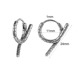 AOEDEJ 18G 1 Pair Punk Skull Hoop Earring Jewelry Vintage Long Snake Stud Earrings Stainless Steel Gothic Snake Ear Pendants Men