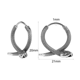 AOEDEJ 18G 1 Pair Punk Skull Hoop Earring Jewelry Vintage Long Snake Stud Earrings Stainless Steel Gothic Snake Ear Pendants Men