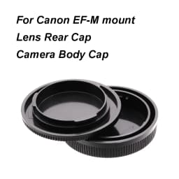 For Canon APS-C EOS EF-M EFM Lens Rear Cap or Camera Body Cap or Cap Set Plastic Black Lens Cap Cover Lid for M5 M6 M50 M200 etc