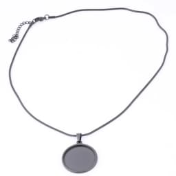 2pcs 45cm Long Chain Necklace Bezel Blanks Stainless Steel Gold Plated 20mm 25mm Cabochon Pendant Base Setting Trays Diy