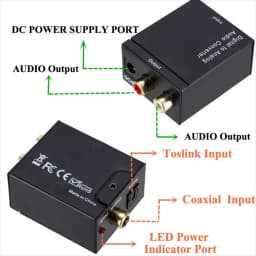 Digital to Analog Audio Converter Support Bluetooth Optical Fiber Toslink Coaxial Signal to R/L RCA Audio Decoder SPDIF DAC