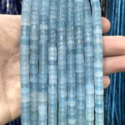 3x6mm Natural Stone Agates Jades Amazonite Turquoises Flat Round Loose Spacer Beads For Jewelry Making DIY Bracelet Necklace