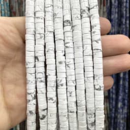 3x6mm Natural Stone Agates Jades Amazonite Turquoises Flat Round Loose Spacer Beads For Jewelry Making DIY Bracelet Necklace