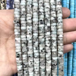 3x6mm Natural Stone Agates Jades Amazonite Turquoises Flat Round Loose Spacer Beads For Jewelry Making DIY Bracelet Necklace