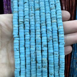 3x6mm Natural Stone Agates Jades Amazonite Turquoises Flat Round Loose Spacer Beads For Jewelry Making DIY Bracelet Necklace