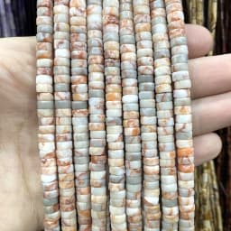 3x6mm Natural Stone Agates Jades Amazonite Turquoises Flat Round Loose Spacer Beads For Jewelry Making DIY Bracelet Necklace