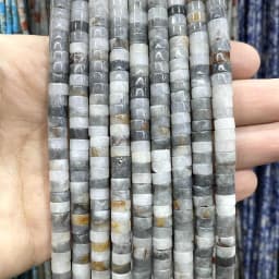 3x6mm Natural Stone Agates Jades Amazonite Turquoises Flat Round Loose Spacer Beads For Jewelry Making DIY Bracelet Necklace