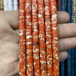 3x6mm Natural Stone Agates Jades Amazonite Turquoises Flat Round Loose Spacer Beads For Jewelry Making DIY Bracelet Necklace