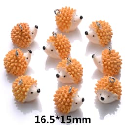 iYOE 10pcs Mix Animal Resin Charms Beads Chicken Turtle Pig Hedgehog Charms For Making Jewelry Supplies DIY Craft Necklace