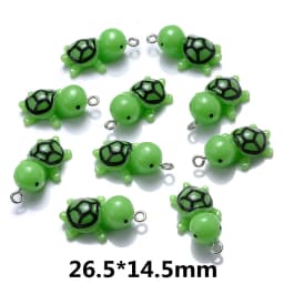 iYOE 10pcs Mix Animal Resin Charms Beads Chicken Turtle Pig Hedgehog Charms For Making Jewelry Supplies DIY Craft Necklace