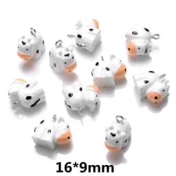 iYOE 10pcs Mix Animal Resin Charms Beads Chicken Turtle Pig Hedgehog Charms For Making Jewelry Supplies DIY Craft Necklace