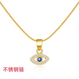 Fashion Blue Evil Eye Choker Necklace for Women Lucky Turkish Jewelry Copper Clavicle Chain Party Wish Card Gift Collar