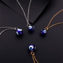 Fashion Blue Evil Eye Choker Necklace for Women Lucky Turkish Jewelry Copper Clavicle Chain Party Wish Card Gift Collar