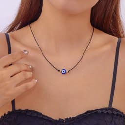 Fashion Blue Evil Eye Choker Necklace for Women Lucky Turkish Jewelry Copper Clavicle Chain Party Wish Card Gift Collar