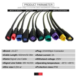 Ebike Shaped Connector 2/3/4/5/6 Pin Cable Hot Sale Waterproof Connector Signal Line Extension Cord Hot Sale Julet Connector