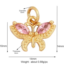 Trendy Butterfly Dragonfly Bird Scorpion Animal Charm Pendant,Cute 18K Gold Necklace Bracelet for Handmade Jewelry Supplies M77