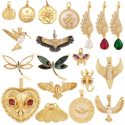 Trendy Butterfly Dragonfly Bird Scorpion Animal Charm Pendant,Cute 18K Gold Necklace Bracelet for Handmade Jewelry Supplies M77