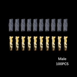 200PCS 50 Set 3.9mm Male Female Motorcycle Bullet Connector Socket Classic TerminalS For Cable Wire of 1.0 mm to 2.5 mm