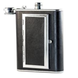 LMETJMA 5oz Hip Flask & Creative Cigarette Case Stainless Steel Hip Flask Wine Flagon Pot Liquor Alcohol Whiskey Bottle KC0326-3