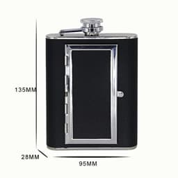 LMETJMA 5oz Hip Flask & Creative Cigarette Case Stainless Steel Hip Flask Wine Flagon Pot Liquor Alcohol Whiskey Bottle KC0326-3