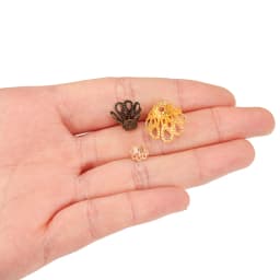 100pcs/lot Silve Gold Antique Bronze Metal Wine Cup Hollow Flower Trumpet Bead End Caps For DIY Jewelry Making Finding Supplies