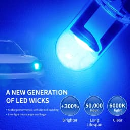 50pcs Newest W5W Led T10 Car Light COB 1 LED Glass 6000K White Auto Automobiles License Plate Lamp Dome Read DRL Bulb Style 12V