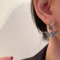 XIYANIKE Ancient Silver Color Little Angel Flower Earrings For Women Girl Luxury Fashion New Jewelry Gift Party серьги ж