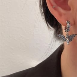 XIYANIKE Ancient Silver Color Little Angel Flower Earrings For Women Girl Luxury Fashion New Jewelry Gift Party серьги ж