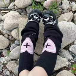 1 Pair Women Two Side Cross Leg Warmers Pink Heart Plush Japanese Harajuku Style Girl Sweet Ruffles Leg Socks Velvet Foot Warmer