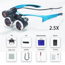 Dental Loupes 2.5/3.5x Black Magnifier Lab Medical Magnification Binocular Magnifier Headlight Headlamp 5W Seperately