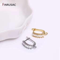 Earring Making Supplies Gold Plated Zircon Earwire Earring Hooks DIY Women Earring Jewelry Making Accessories Wholesale