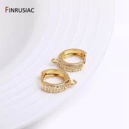 Earring Making Supplies Gold Plated Zircon Earwire Earring Hooks DIY Women Earring Jewelry Making Accessories Wholesale