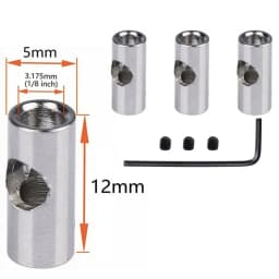 3.175mm To 5mm Pinion Reducer Sleeve Adapter Shaft Motor Axle Change-Over For RC Motor 3650 550 540 Pinion Gears