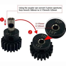 3.175mm To 5mm Pinion Reducer Sleeve Adapter Shaft Motor Axle Change-Over For RC Motor 3650 550 540 Pinion Gears