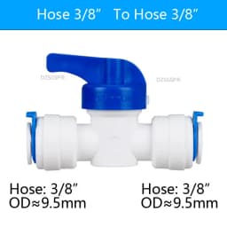 DZSGSP RO 1/4" 3/8" Male 1/2" Female Reveser Osmosis Aquarium Fitting Water Straight Plastic Ball Valve 1/4" 3/8" OD Hose Quick