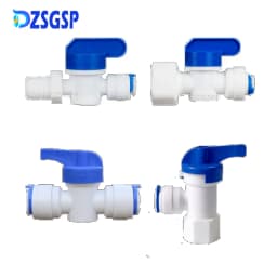 DZSGSP RO 1/4" 3/8" Male 1/2" Female Reveser Osmosis Aquarium Fitting Water Straight Plastic Ball Valve 1/4" 3/8" OD Hose Quick