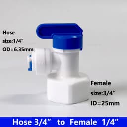 DZSGSP RO 1/4" 3/8" Male 1/2" Female Reveser Osmosis Aquarium Fitting Water Straight Plastic Ball Valve 1/4" 3/8" OD Hose Quick