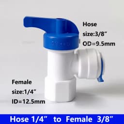 DZSGSP RO 1/4" 3/8" Male 1/2" Female Reveser Osmosis Aquarium Fitting Water Straight Plastic Ball Valve 1/4" 3/8" OD Hose Quick