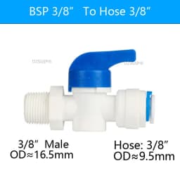 DZSGSP RO 1/4" 3/8" Male 1/2" Female Reveser Osmosis Aquarium Fitting Water Straight Plastic Ball Valve 1/4" 3/8" OD Hose Quick