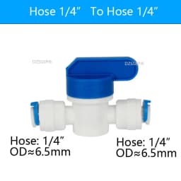 DZSGSP RO 1/4" 3/8" Male 1/2" Female Reveser Osmosis Aquarium Fitting Water Straight Plastic Ball Valve 1/4" 3/8" OD Hose Quick