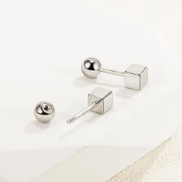 925 Sterling Silver Round Ball Star Cube Small Stud Earrings For Women Luxury Designer Jewelry High Quality GaaBou