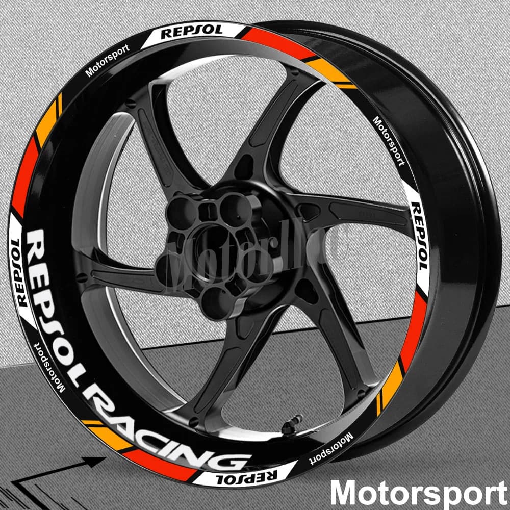 For Repsol CBR CBR650rr Reflective Motorcycle Wheel Sticker Rim Stripe Decal 17" Hub Tape Accessories Waterproof 2023