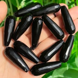 10x30mm Faceted Water Drop Shape Stone Natural Smoky Quartz Angelite Garnet Agates Loose Beads for Jewelry Making DIY Bracelet