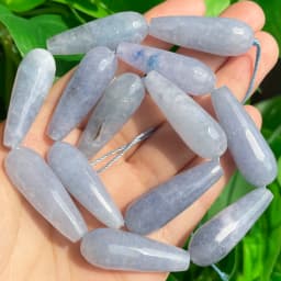 10x30mm Faceted Water Drop Shape Stone Natural Smoky Quartz Angelite Garnet Agates Loose Beads for Jewelry Making DIY Bracelet