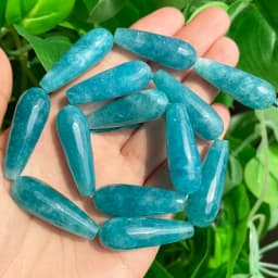 10x30mm Faceted Water Drop Shape Stone Natural Smoky Quartz Angelite Garnet Agates Loose Beads for Jewelry Making DIY Bracelet