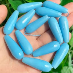 10x30mm Faceted Water Drop Shape Stone Natural Smoky Quartz Angelite Garnet Agates Loose Beads for Jewelry Making DIY Bracelet